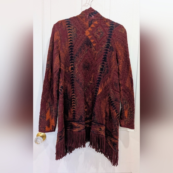 Lucky Brand Aztec Western Fringe Cardigan | Xsmall - Picture 3 of 5